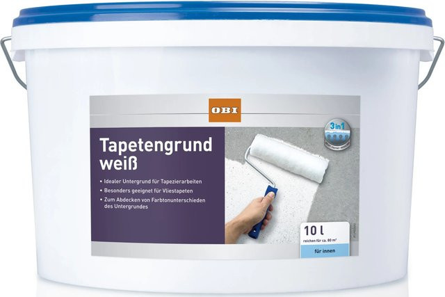 OBI Tapetengrund Weiß matt wasserbasiert und lösungsmittelfrei 10 l - Bild 1