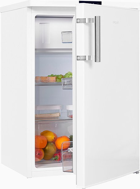 Exquisit Kühlschrank KS16-4-HE-010D in Weiss, Standgerät mit LED-Innenbeleuchtung und Flaschenregal, B/T/H: 57,5 x 55,0 x 120,0 cm - Bild 1