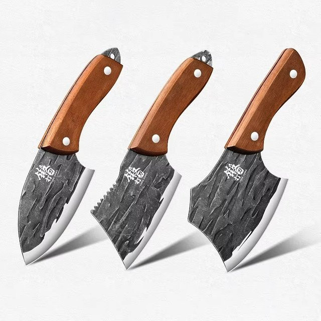 Seiko Mini-Kochmesser aus geschmiedetem Stahl mit Holzgriff für Fisch, Fleisch und Hausmannskost - Bild 1