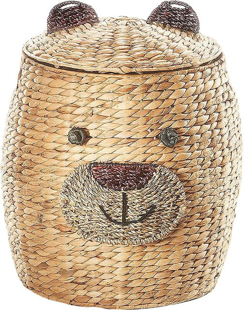 Kobolo Wäschekorb BÄR aus Wasserhyazinthe in Braun, B/H: 40 x 50 cm - Bild 1