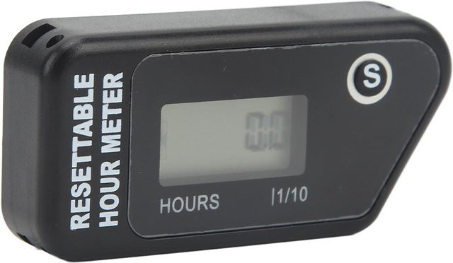 Koogeelife Digitaler Motorrad Drehzahlmesser mit Stundenzähler und LCD-Anzeige, IP68 Wasserdicht, Induktionsart für Benzinmotoren, Schwarz - Bild 1
