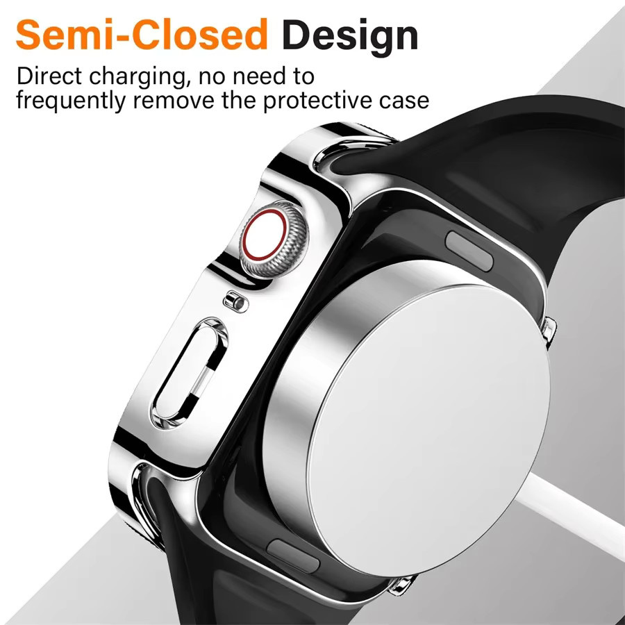 PEO Uhrenzubehör, Displayschutzfolie für Apple Watch, Edelstahl, Silber, Unisex - Bild 3