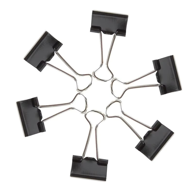Comix Binder Clips aus Metall in Schwarz mit langem Schwanz für Büro und Schule - Bild 4