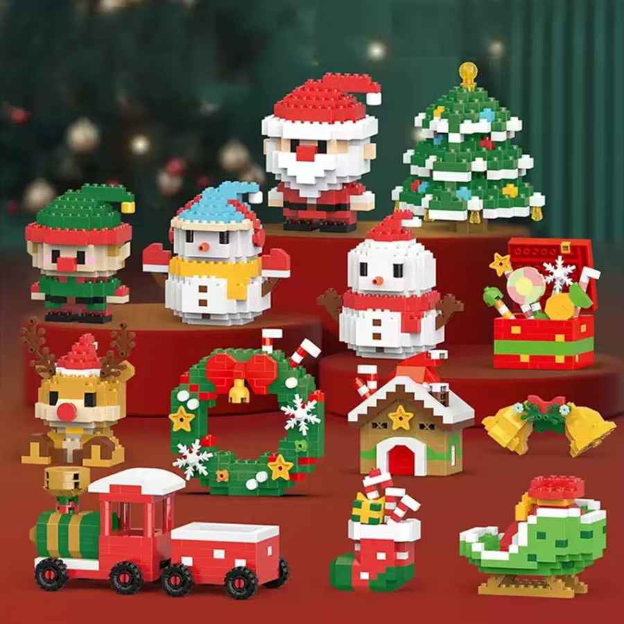 CONUSEA Weihnachten Schneemann Elch Santa Claus Weihnachtsbaum Baustein Set - Bild 3