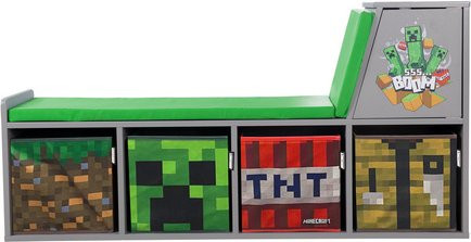 PHOENIX Minecraft Sitzbank mit Sitzkissen und Stauraum, B/H: 119 x 60 cm, bunt/grau - Bild 3