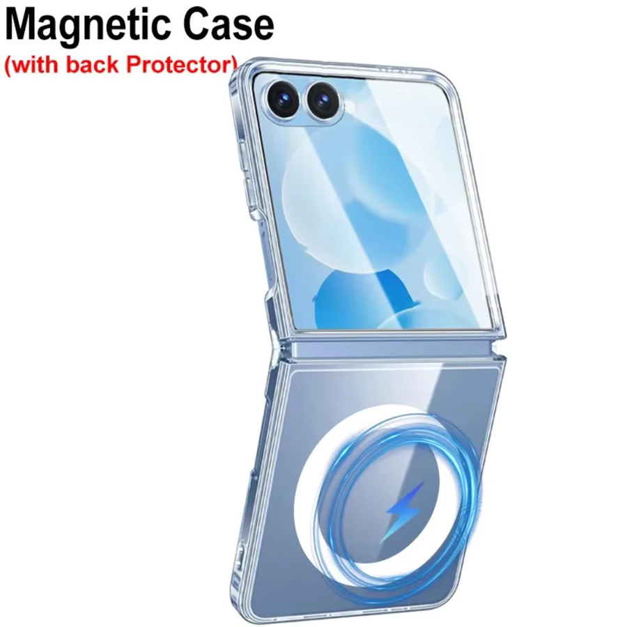 Transparente magnetische Schutzhülle für Samsung Galaxy Z Flip 7 FE, Z Flip 6, Z Flip 5, Z Flip 4 und Z Flip 3 mit HD-Klarheit und kratzfestem PC-Material - Bild 4