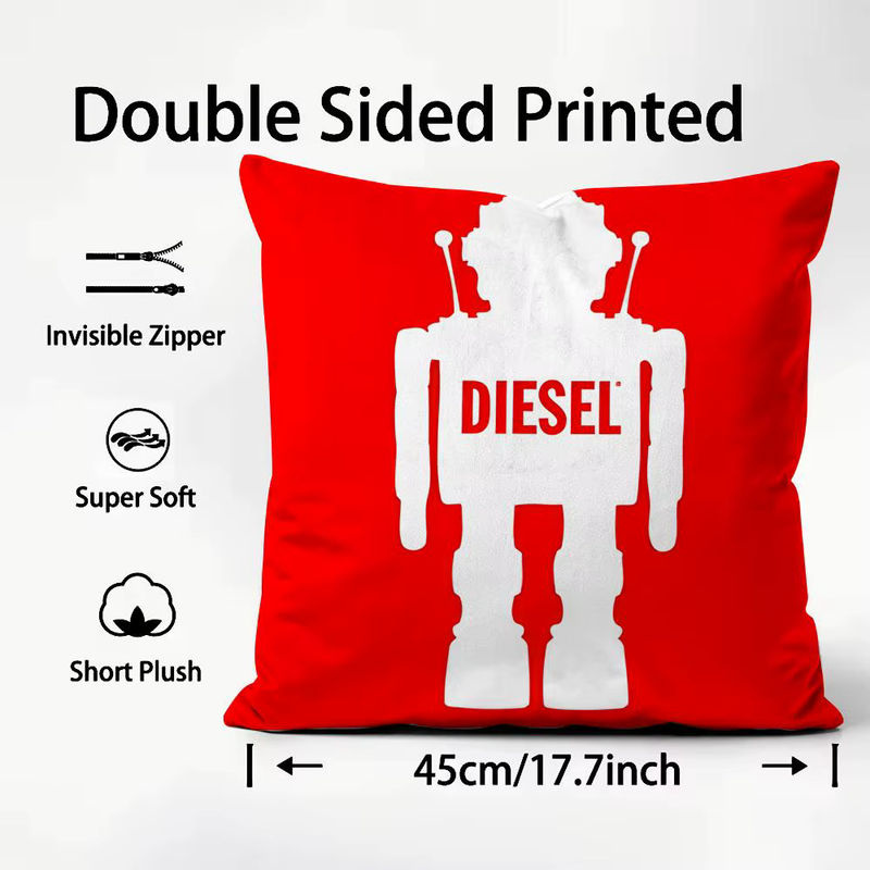 Diesel Kissenbezug 4er-Set mit Grafik-Design in Weiß und Rot, quadratisch - Bild 6