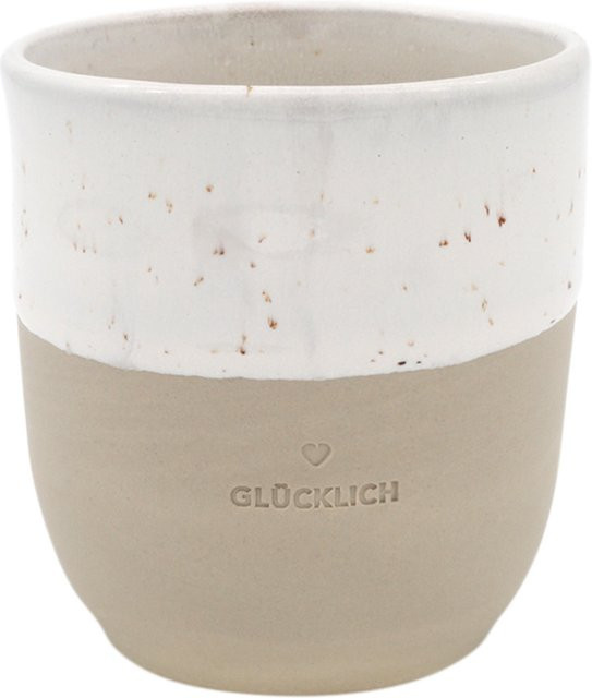 Eulenschnitt Becher Glücklich aus Keramik, Mehrfarbig, 320 ml - Bild 1