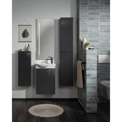 Fackelmann Bad-Hochschrank Luna in Anthrazit mit 2 Türen und Soft-Close-Funktion, B/T/H: 30 x 16,8 x 162 cm - Bild 3