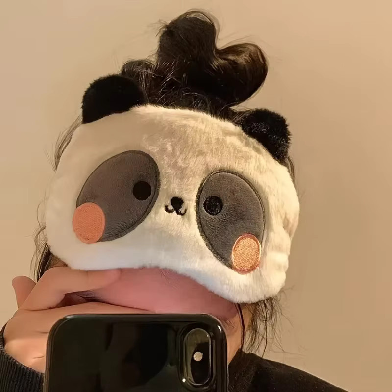 Rosa Augenmaske mit Tier-Motiven, Panda, Ente, Kaninchen - Bild 1