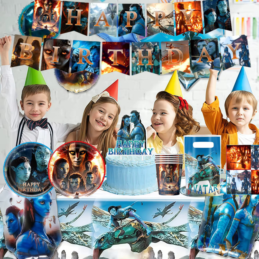Avatar 3 Geburtstagsparty Dekoration Set aus Papier mit Tischdecke, Tellern und Geschenktüten in Mehrfarbig - Bild 3
