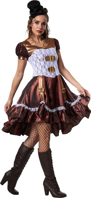 tectake Frauenkostüm Steampunk Lady, Fantasy, Braun - Bild 1