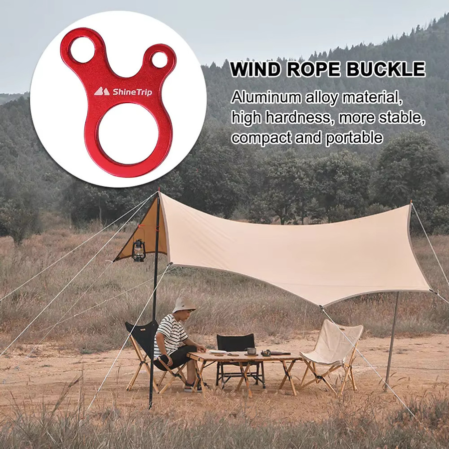 10 Stück APWIKOGER Zeltseil Schnallen aus Aluminiumlegierung in Orange mit 3 Löchern für Camping und Outdoor - Bild 5