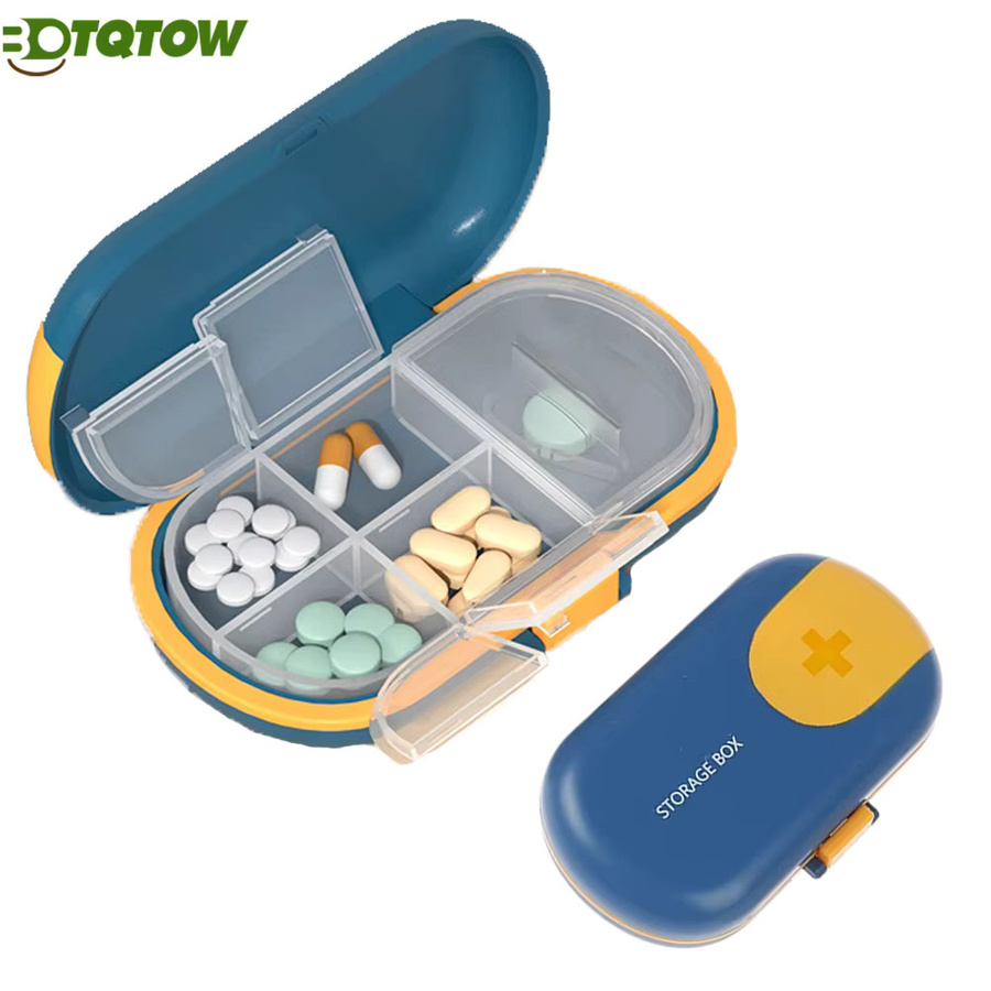 BOTQTOW Pillen-Reise-Organizer mit Pillenschneider, 2 Stück, Unisex - Bild 2