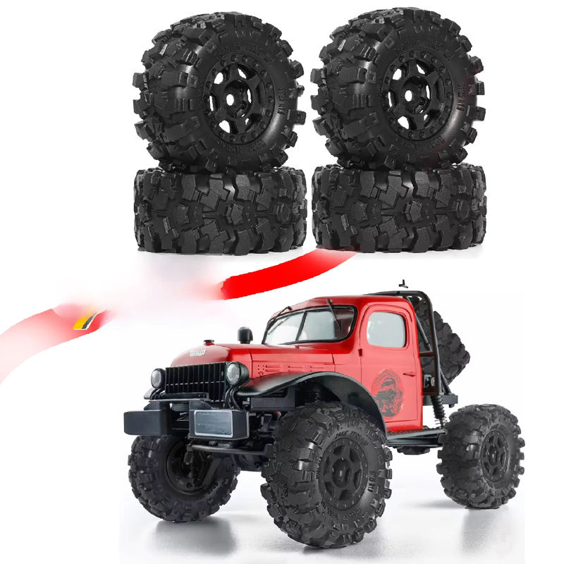 RS Red Spider 1.0 Beadlock Wheel Mud Tires Set, Zubehör, Rot - Bild 6