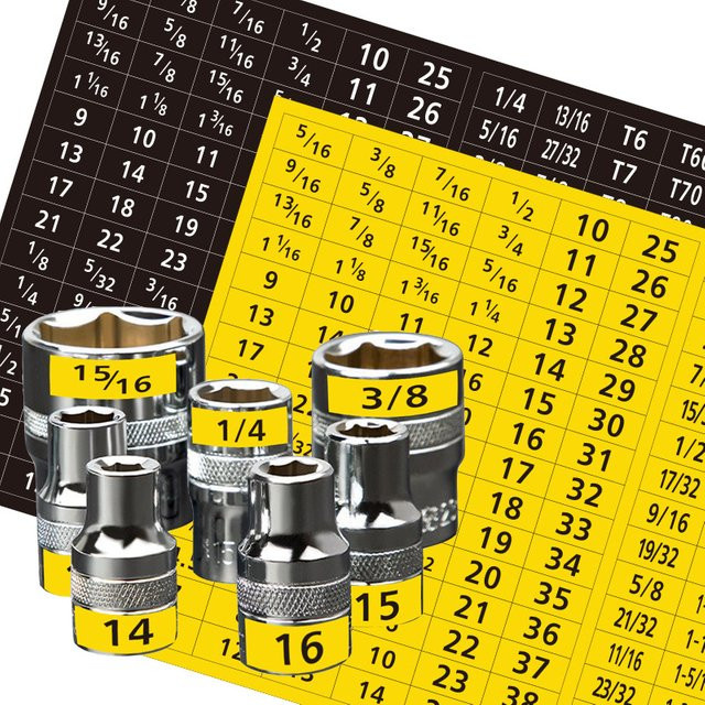 Master Socket Quick & Easy Reminder Label Sticker Set, 180 Stück, Chrom-Aufkleber für Steckdosensätze, Farben: Silber und Gelb - Bild 1