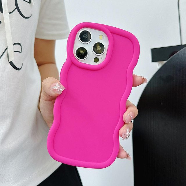 Motorola Handyhülle mit Wellen-Design aus Flüssigsilikon in Pink für Moto G04 G14 G24 G34 G54 G84 5G G82 G52 G22 G32 G53 G23 G13 G04S - Bild 1