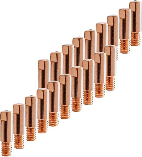 STAHLWERK Stromdüsen AK25 MB25 Kontaktdüsen M6x28 0,8 mm aus Kupfer in Gold für MIG MAG Verschleißteile - Bild 1