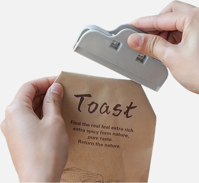 Kunststoff-Reißverschlussbeutel-Clips in Grau zur Küchenaufbewahrung für Brot, Snacks und Lebensmittelbeutel - Bild 1