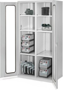 Kappes Schwerlastschrank MMT Mod. 51 in Grau mit Sichtfenstertüren, Breite: 100 cm, Tiefe: 60 cm, Höhe: 195 cm - Bild 1