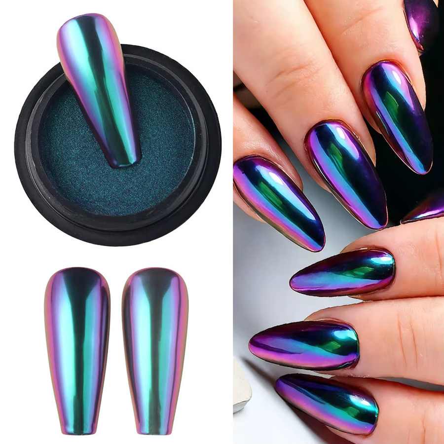Full Beauty Nagelpuder Pigment, Lila-Blau, Metallic - Bild 2