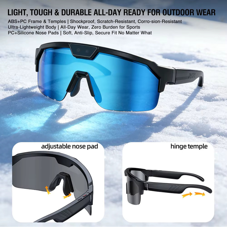 Zeblaze Smart-Brille für Herren mit 1280P Pixel-Kamera, KI-Fotoerkennung, Bluetooth-Anrufen und Sprachübersetzung, Farben: Schwarz und Orange - Bild 2