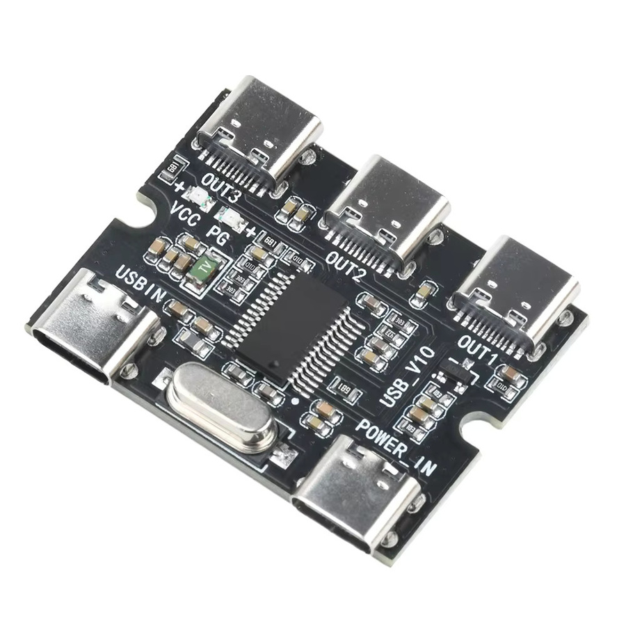 diymore USB-C Erweiterungsboard Hub mit 1 Eingang und 3 Ausgängen in Schwarz - Bild 2
