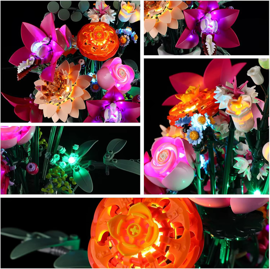 Hprosper 5V LED-Licht für Lego 10342 Botanische Sammlung, dekorative Lampe in Pink und Multicolour - Bild 2