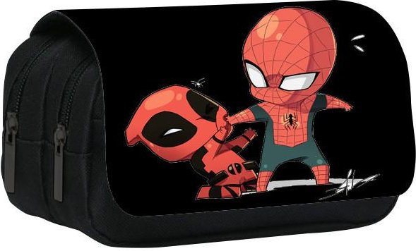 DewBloom Spiderman Paralleluniversum Doppellagiges Federmäppchen mit großem Fassungsvermögen in Schwarz - Bild 1