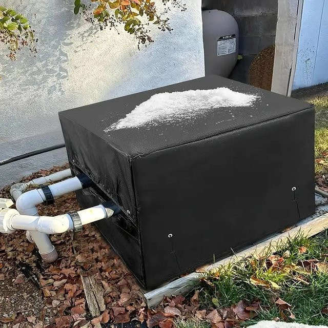 VECOO Pool-Wärmepumpenabdeckung aus Oxford-Stoff in Schwarz, UV- und staubabweisend für oberirdische Pools, B/H/T: 101 x 78 x 78 cm - Bild 1