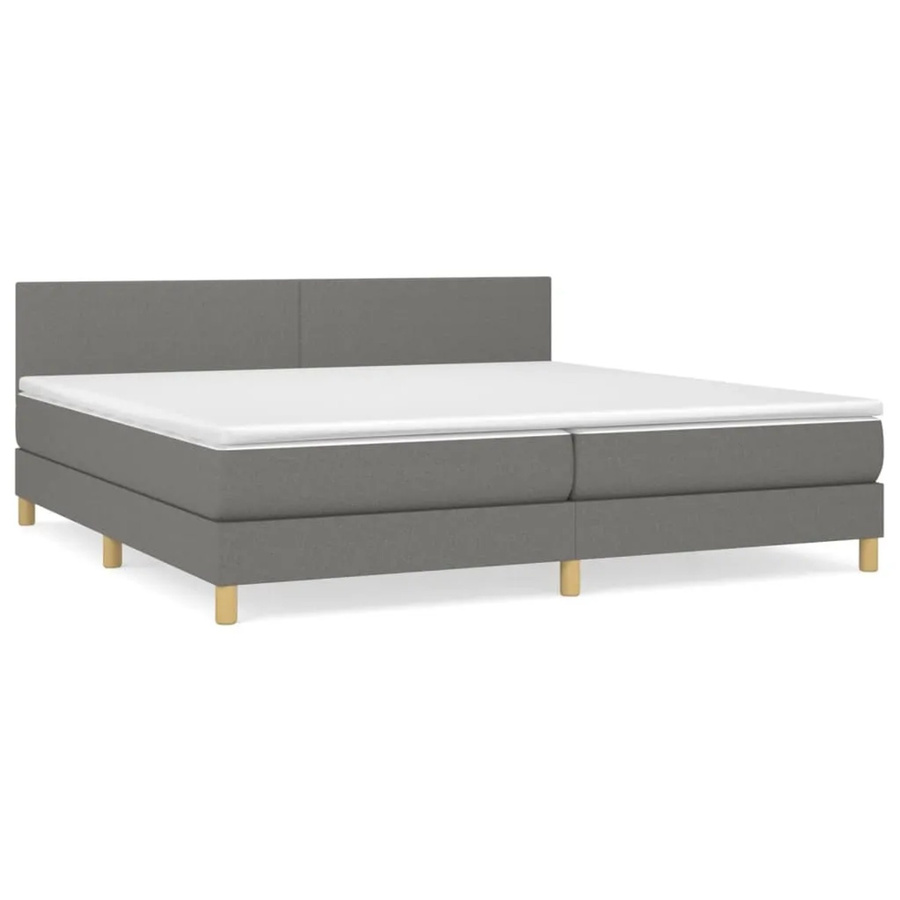 vidaXL Boxspringbett Hybrid mit Matratze und Taschenfedern, Dunkelgrau, B/T: 200 x 200 cm - Bild 2