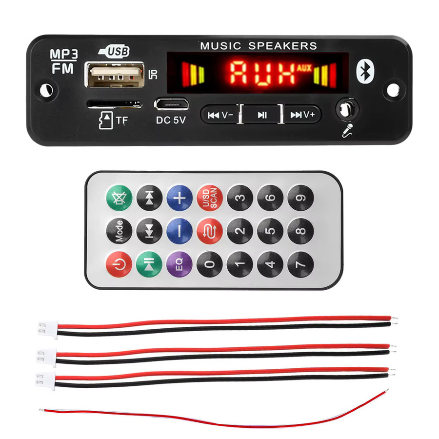 Gaqqee Bluetooth-Decoder-Board mit Verstärker, MP3/FM-Decoder und Aufnahme- sowie Anruffunktion, DC 6-18V, 2x20W, Schwarz - Bild 2
