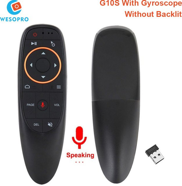 WESOPRO G10S Air Mouse Sprachfernbedienung 2,4G Kabellos mit Gyroskop in Schwarz für Android TV Boxen und TV Sticks - Bild 1