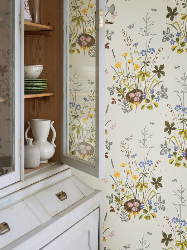 BoråsTapeter Tapete Fagelbo 1961 Vlies Wandgestaltung Floral Vintage in Gelb/Grün - Bild 2