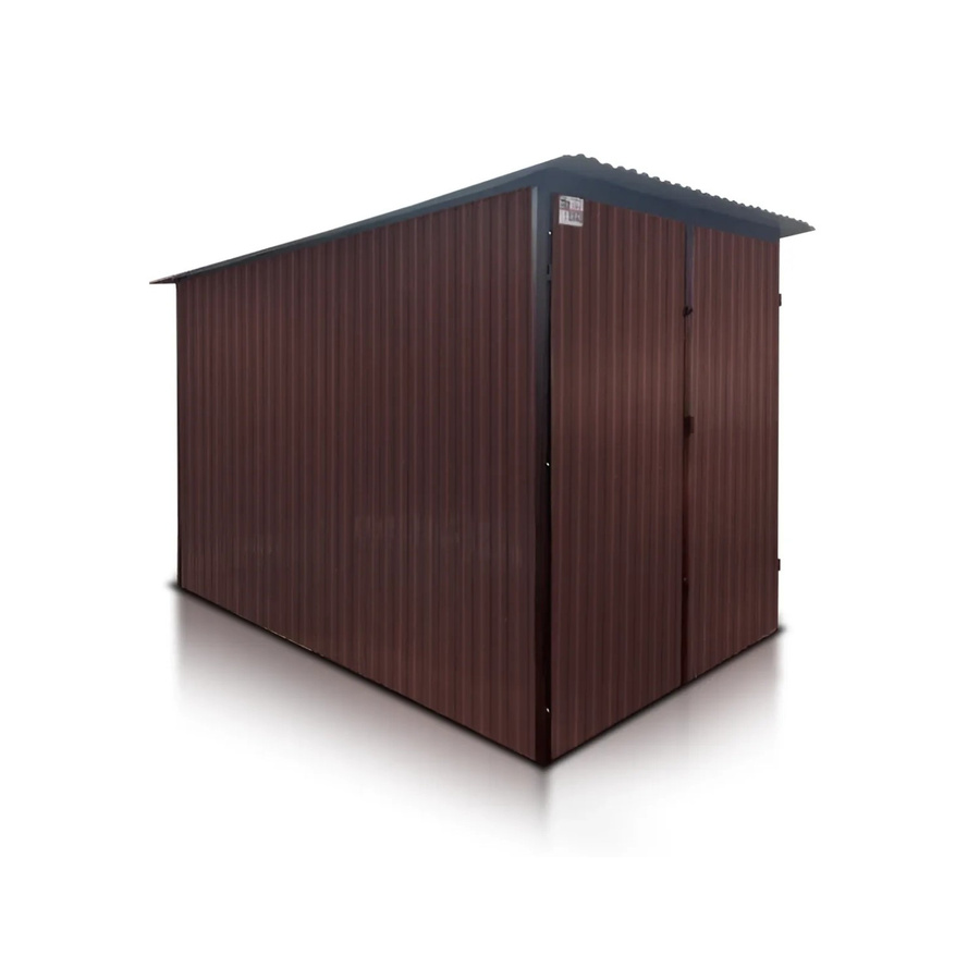 Liderstal Einzelgarage Standard aus Trapezprofilblech in Dunkelbraun, B: 300 cm, T: 200 cm, H: 213 cm - Bild 2