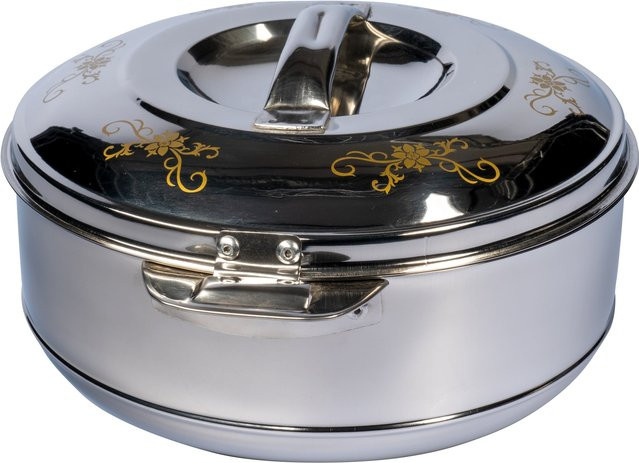 Thermoschüssel Galant von Genialo aus Edelstahl in Silber und Gold mit floralem Design - Bild 1