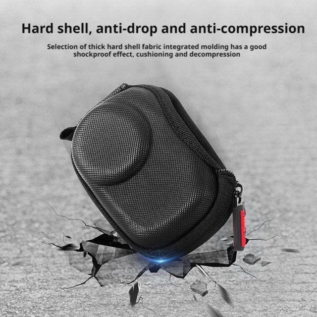 DJI Action 6 Mini-Aufbewahrungstasche aus wasserdichtem PU in Schwarz mit Karabiner-Lanyard - Bild 1