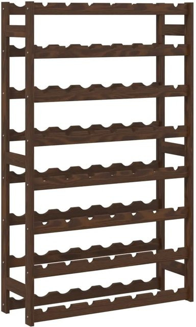 vidaXL Weinregal aus Massivholz Kiefer in Braun für 56 Flaschen, rustikales Standregal B: 118 cm, T: 25 cm, H: 72 cm - Bild 1