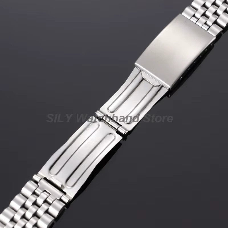 Uhrenarmband Edelstahl, Silber, 18mm 20mm, Faltschließe, Unisex - Bild 3