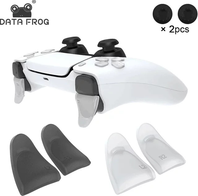 DATA FROG L2 R2 Trigger Extender und D-Pad-Tastenkappe für PS5-Controller in Transparent - Bild 1