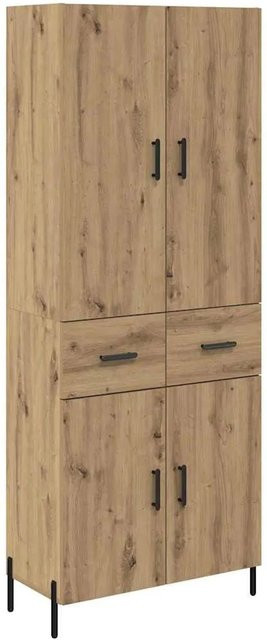 vidaXL Highboard Artisan-Eiche in Braun mit Türen und Schubladen, B/T/H: 69,5 x 34 x 180 cm - Bild 1