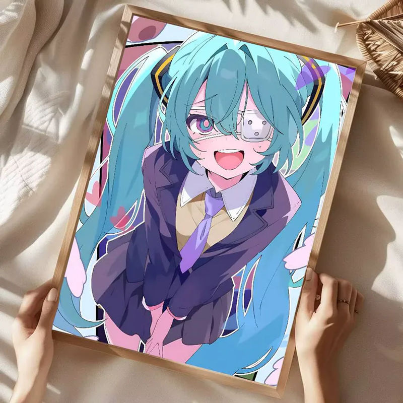 Kayou Charakter-Poster Super Idol H-Hatsune Miku, wasserfester Wandkunst-Aufkleber in Vintage-Optik, mehrfarbig, rechteckig - Bild 5
