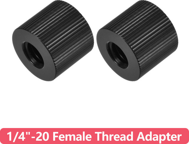 EXSKOF Aluminium Doppelgewinde Adapter 1/4"-20 Innenschraube für Kamerastativ und Rig, Silber oder Schwarz - Bild 1