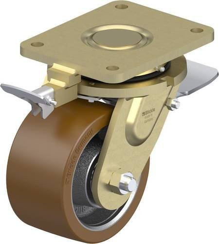 Blickle Lenkrolle mit Feststeller LS-GB 154K-ST-RI4, Rad-Durchmesser: 150 mm, Tragfähigkeit: 1200 kg, Farbe: Silber/Mehrfarbig - Bild 1