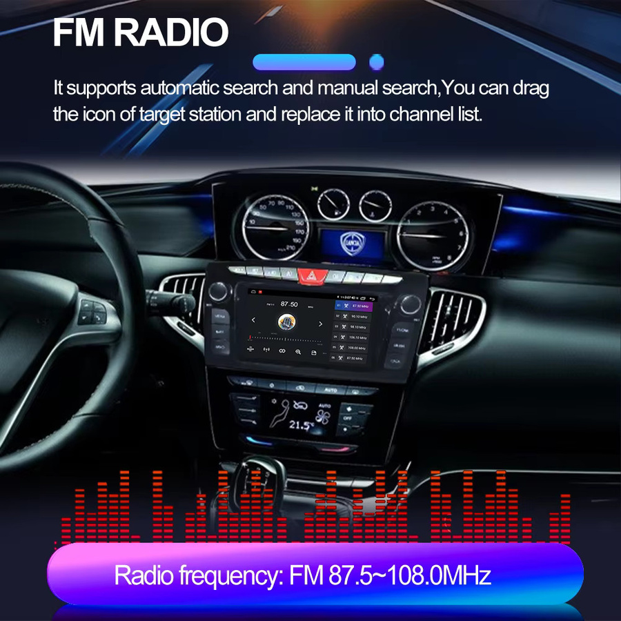 Icreative Android Autoradio für Lancia Ypsilon 2011-2016 mit 7 Zoll Display, Wireless Carplay und Multimedia Navigation, Schwarz - Bild 4