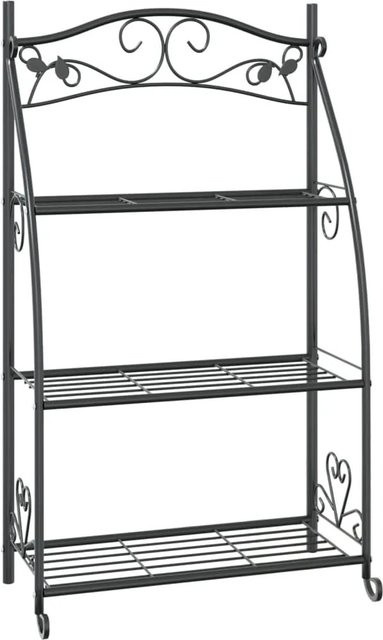 vidaXL Blumenregal aus Stahl in Schwarz, B/T/H: 56 x 30 x 96 cm - Bild 1