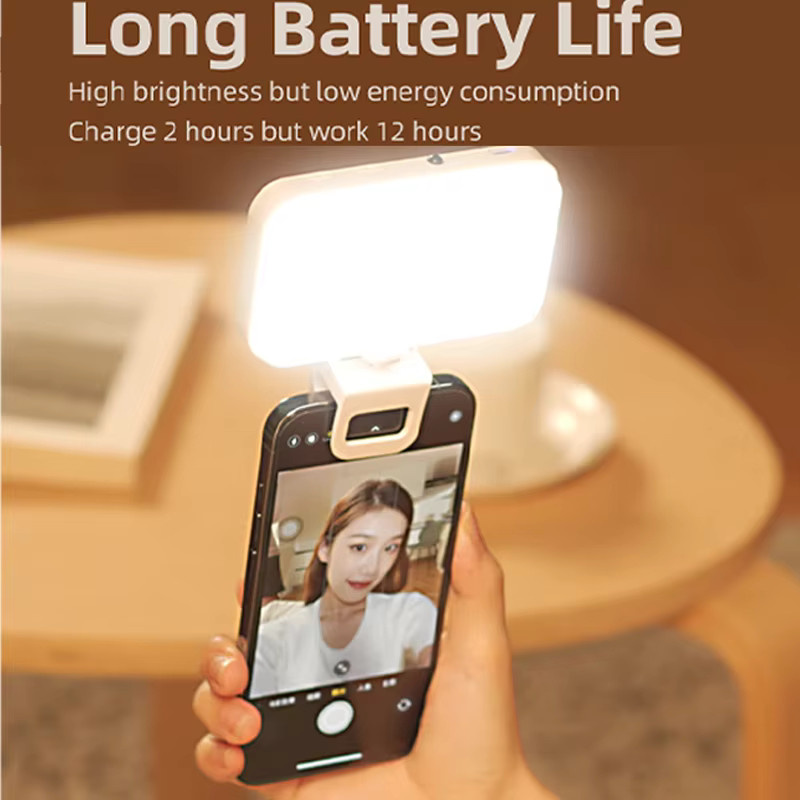 LED Selfie Ringlicht Clip-Lampe für iPhone, iPad, Handy und Laptop zur Fotografie und Videografie - Bild 2