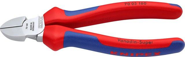 Knipex Seitenschneider aus Chrom-Vanadium-Stahl mit Mehrkomponenten-Griff in Rot, Länge: 160 mm - Bild 1