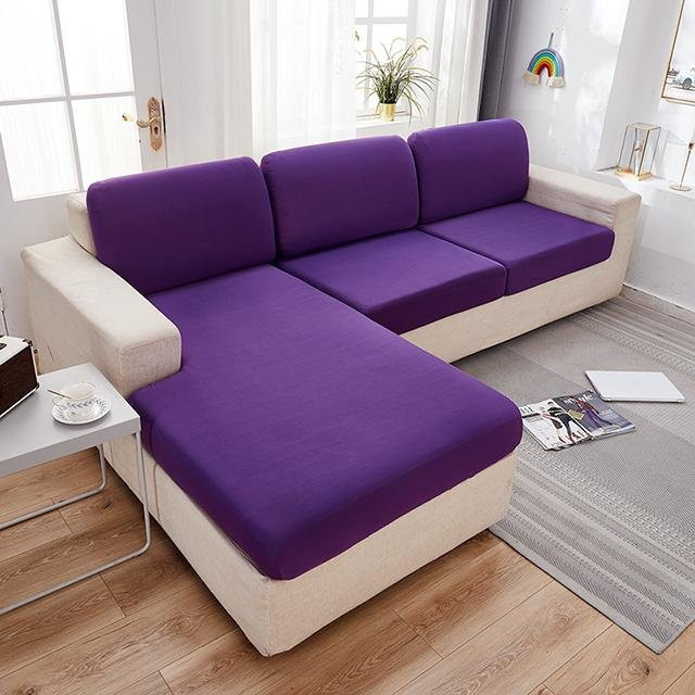 Elastische Sofakissenbezüge von Your Warm Home in Violett, strapazierfähiger Stoff für Ecksofas und Stühle, rechteckig - Bild 1