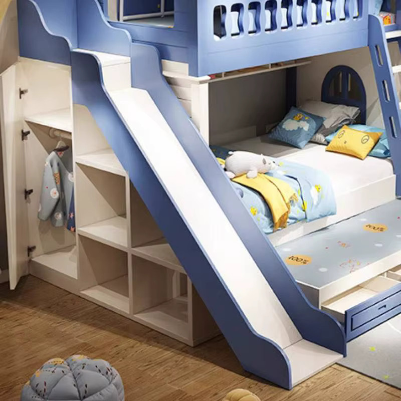 ZHIO Kinderbett für Mädchen in Blau mit modernem Design und Sicherheitsgitter, B/T: 120 x 190 cm - Bild 4
